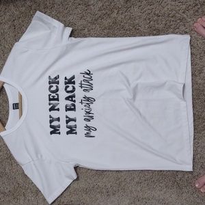 White Polyester T-shirt from shein